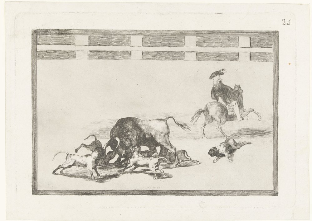 Bull Attacked by Dogs by Francisco de Goya