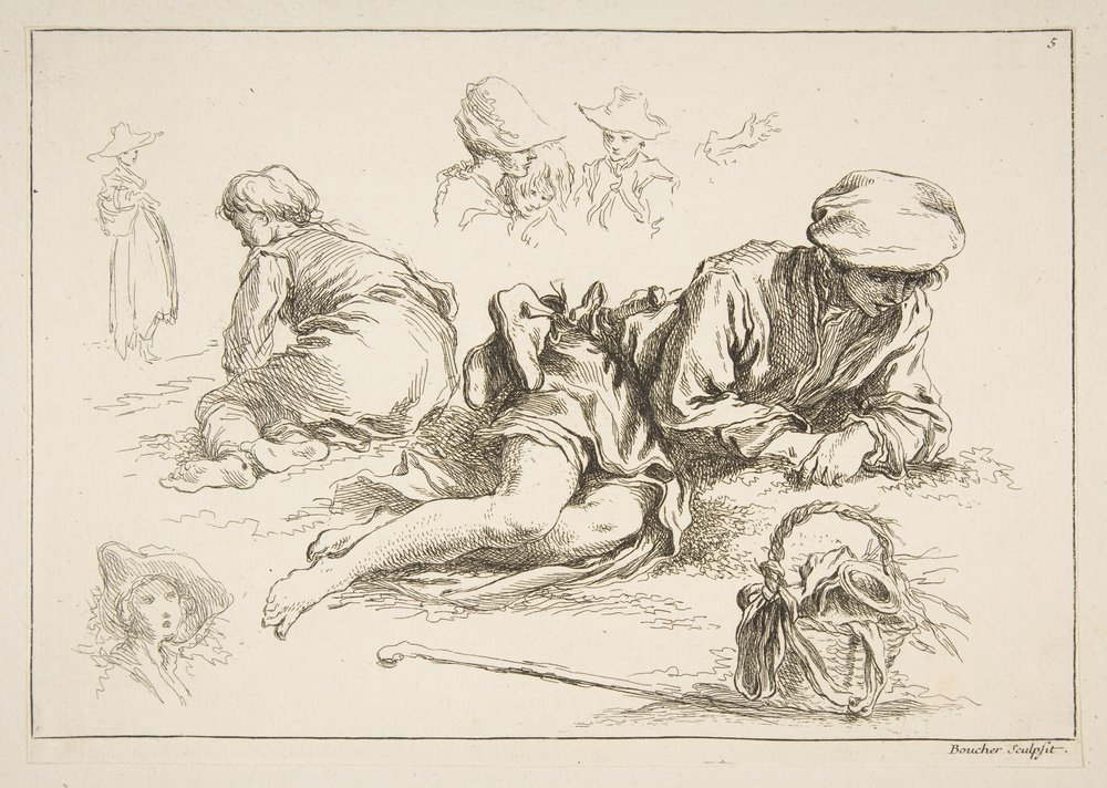 Sheet of Sketches by François Boucher