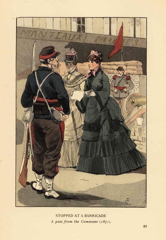 Stopped at a barricade, a pass from the Paris Commune by François Courboin