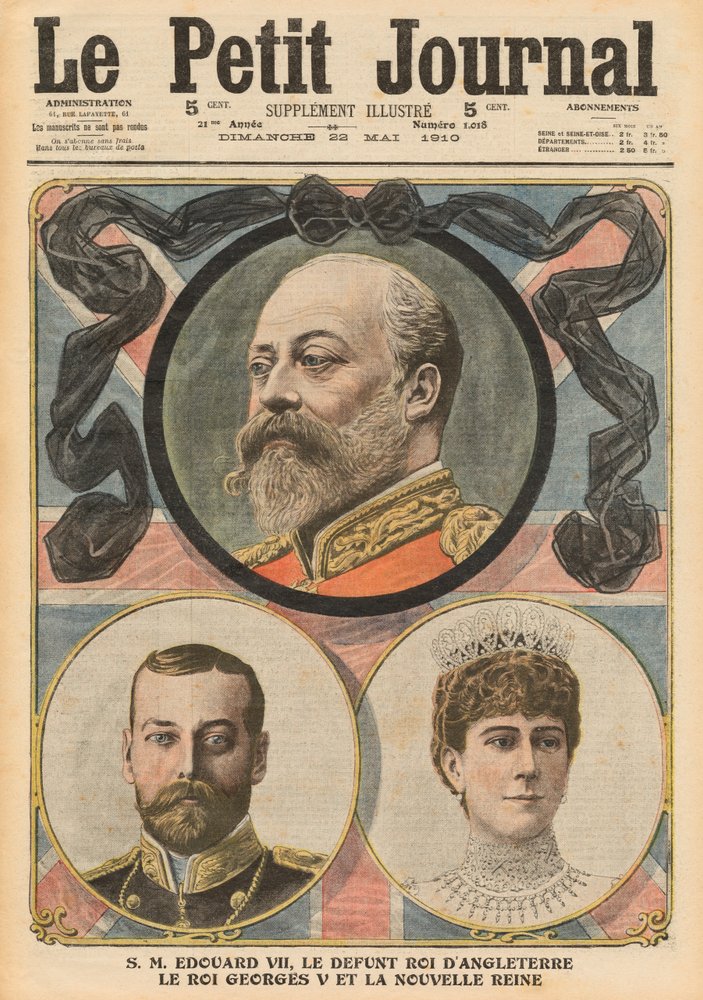 Death of King Edward VII, King George V and Queen Mary, Illustration ...