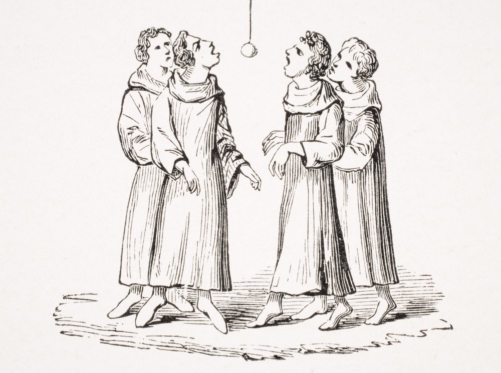 The Game of Bob Apple, or Swinging Apple, reproduction from a 14th ...