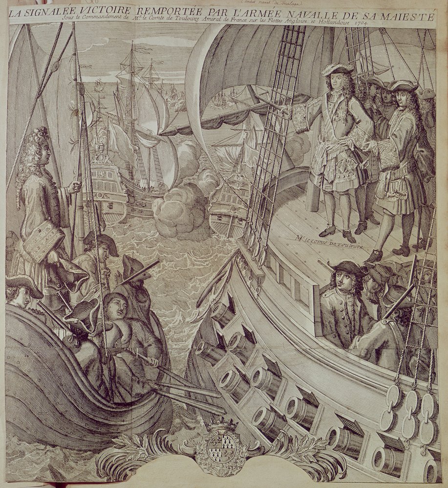 Victory of the Navy of Louis XIV Against the English and Dutch Fleet in 1704 by French School