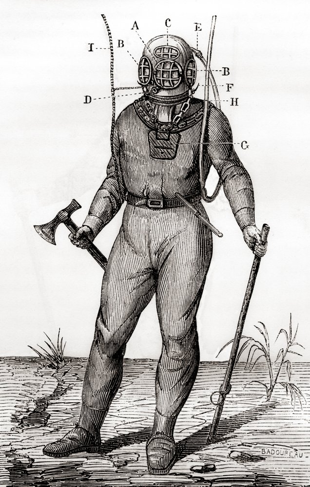 diving suits old school deep sea diver
