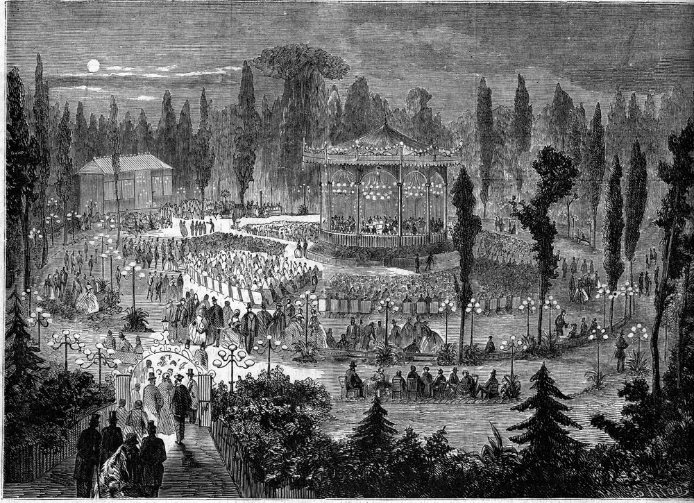Concert of the Musard orchestra at the Champs-Elysees, Paris