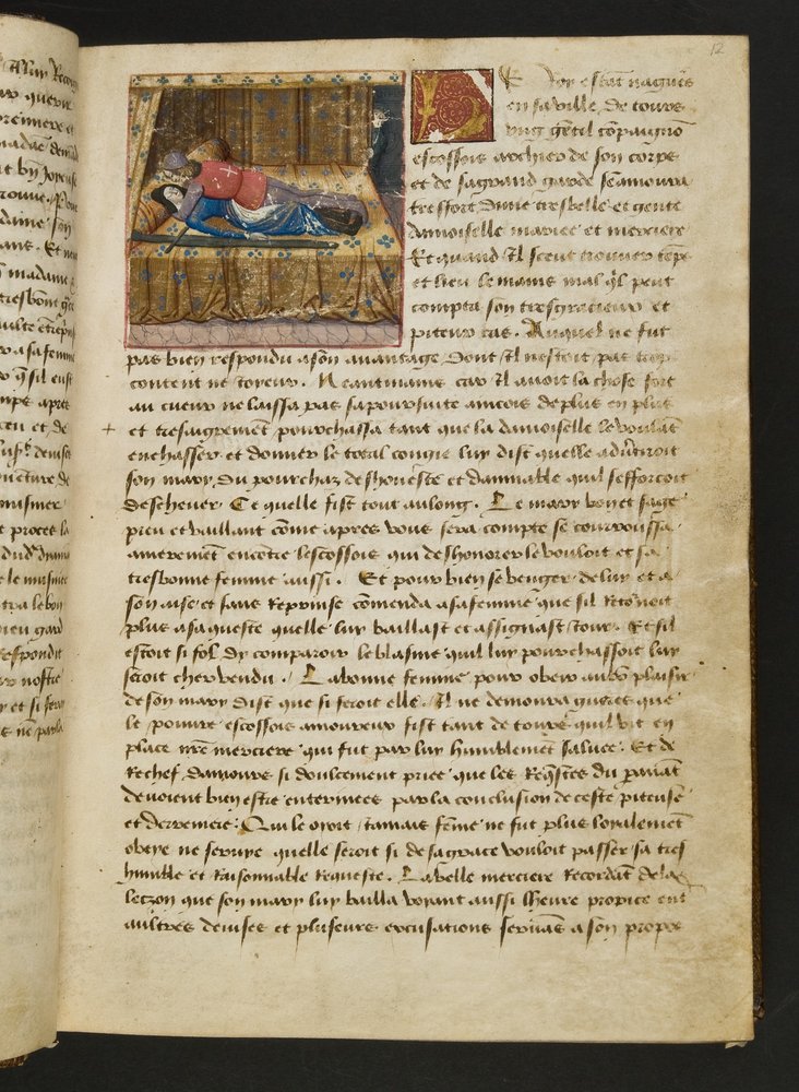 MS Hunter 252 012r Page from Cent Nouvelles Nouvelles, c.1461-62