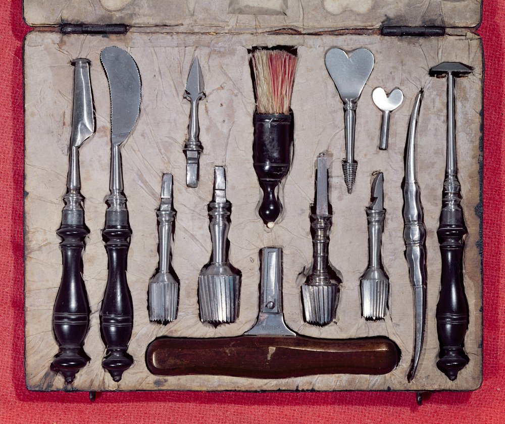 Medical Case Containing Instruments for Trepanning