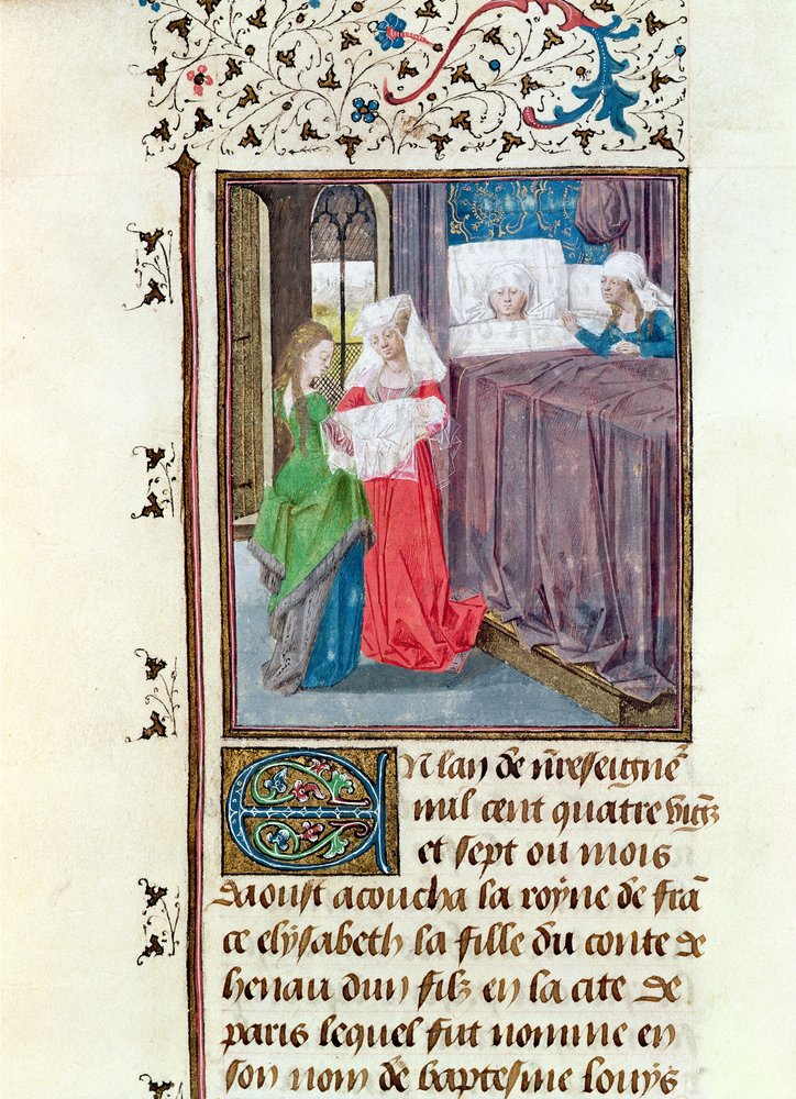 The Birth of Louis (1187-1226) in 1187, from the Histoire des Nobles ...