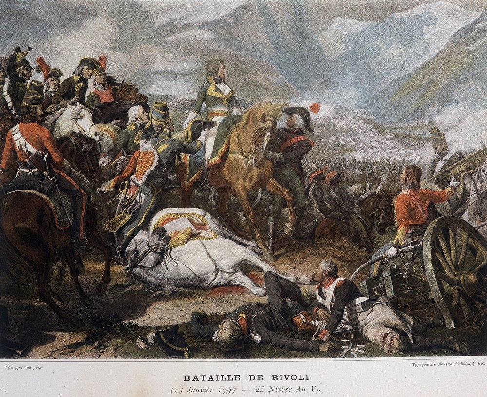 Napoleon at the Battle of Rivoli on January 14 by French School