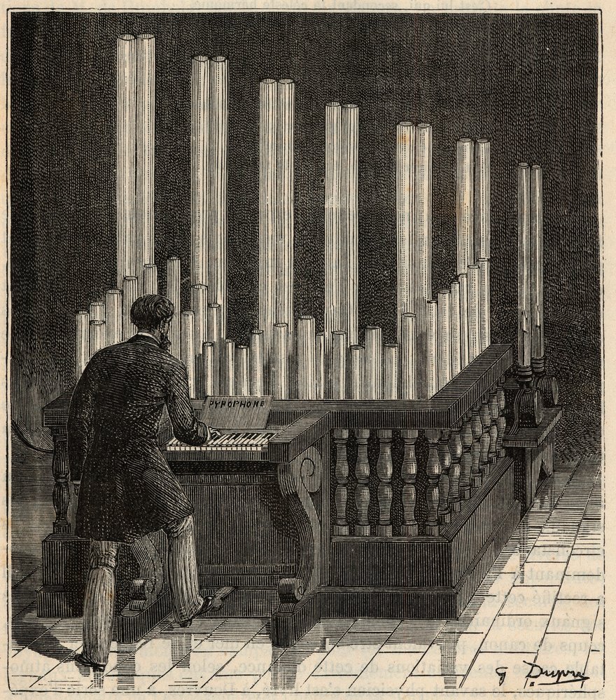 Gas Organ - Pyrophone (fire/explosion organ) (fire/explosion calliope ...