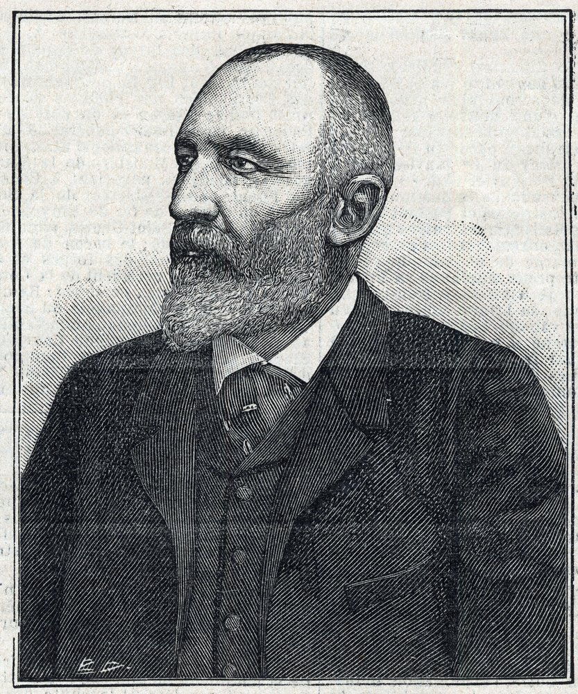 Portrait of Auguste Scheurer-Kestner (1833-1899), chemist, industrialist, and Alsatian politician. Engraving from 1897 by French School