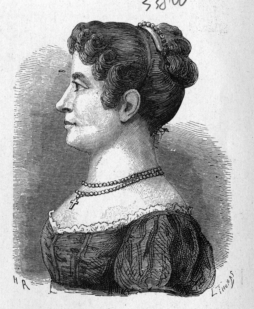 Portrait of Elisa Garnerin, niece of Garnerin, who tried the parachute ...