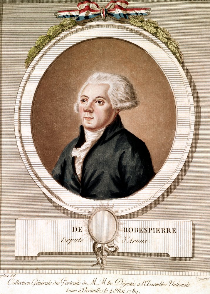 Portrait of Maximilien Robespierre in medallion in the series of ...