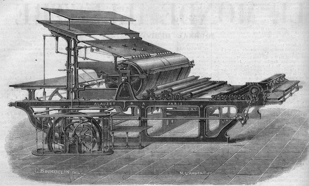 Printing: typographic machine by M. Alauzet by French School