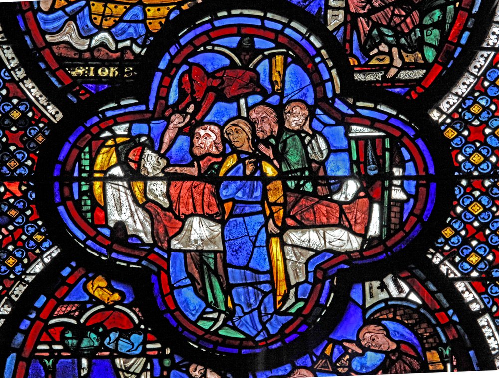 St John Window: The Death of Stacatus: A Demon Takes His Soul by French School