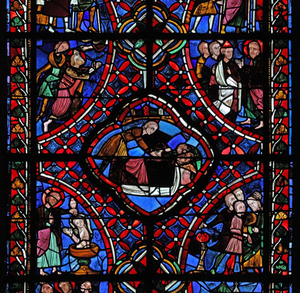 Window depicting the third section of the St James window: not all of ...
