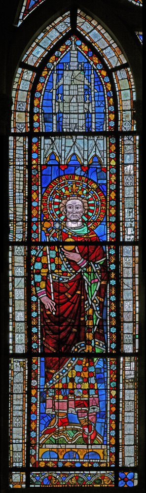Window depicting Emperor Lotharius by French School
