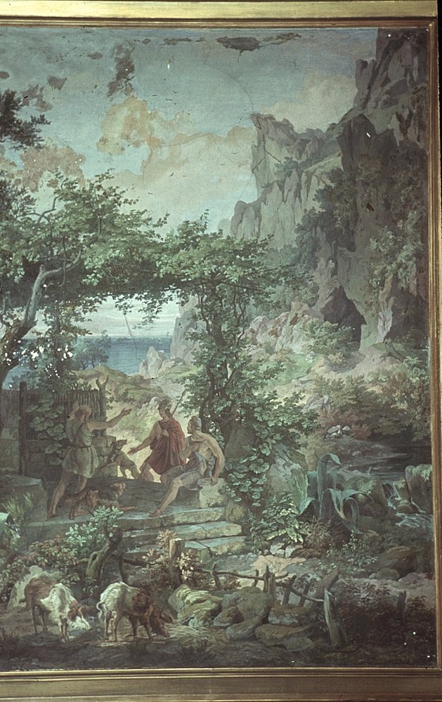 Odysseus at the Swineherd Eumaeus, Scenes from the Odyssey by Friedrich the Elder Preller