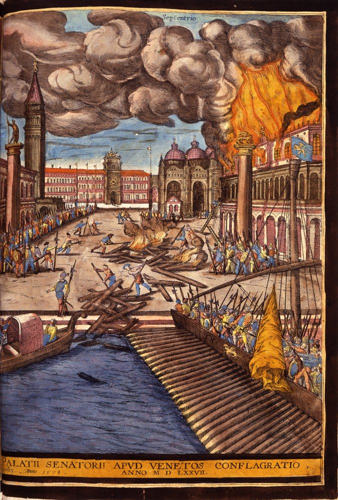 The Great Fire of the Ducal Palace on St. Mark