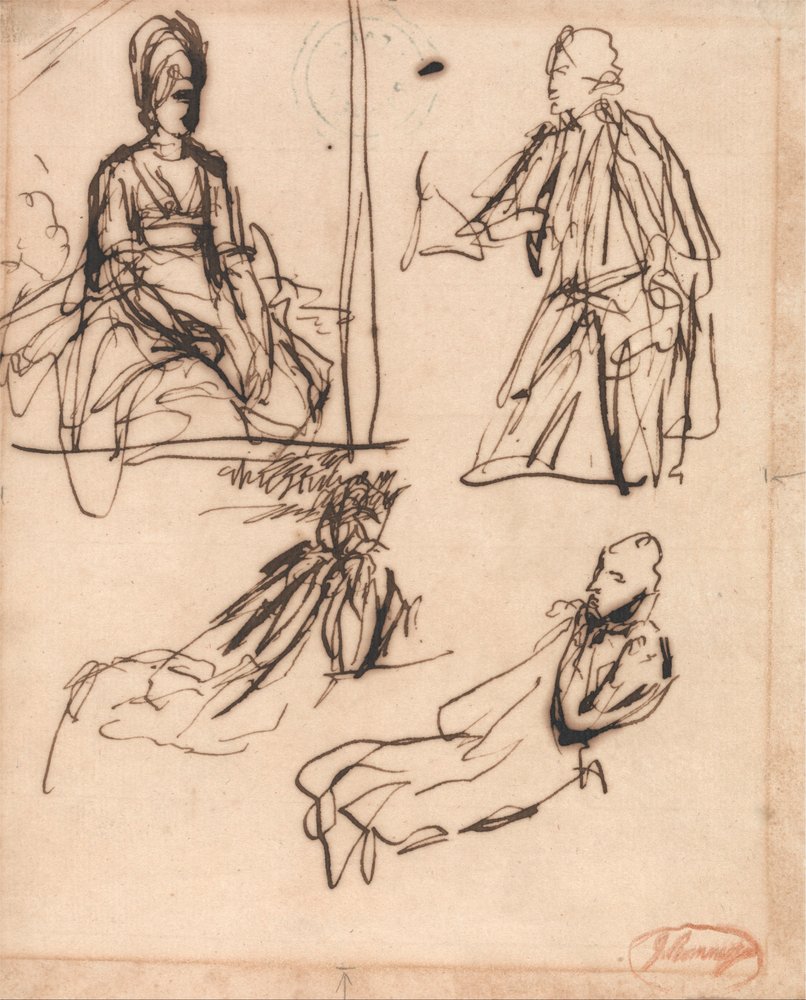 Studies for Portraits of a Man and of a Woman by George Romney