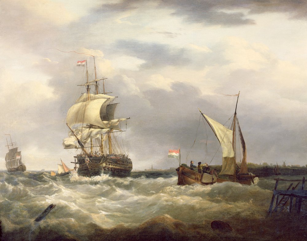 Dutch Emigrant Ship Dropping the Pilot and Leaving Her Homeland Astern