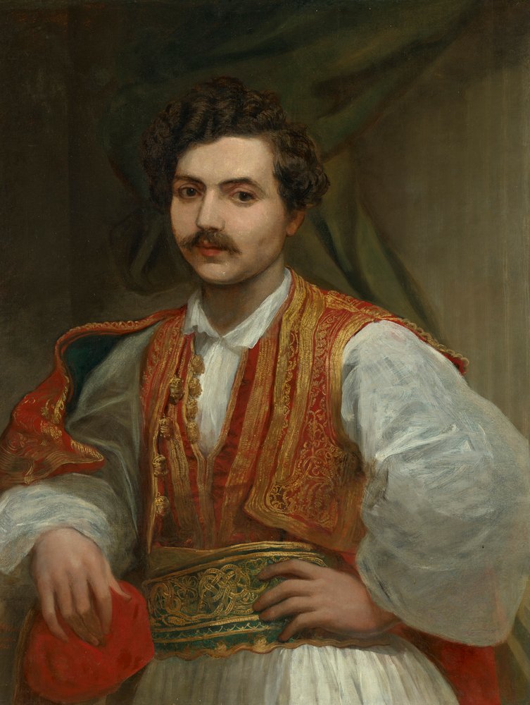 Portrait of Nicolas Ionides (1815-1873), Half-length, in Greek Costume by George Frederic Watts