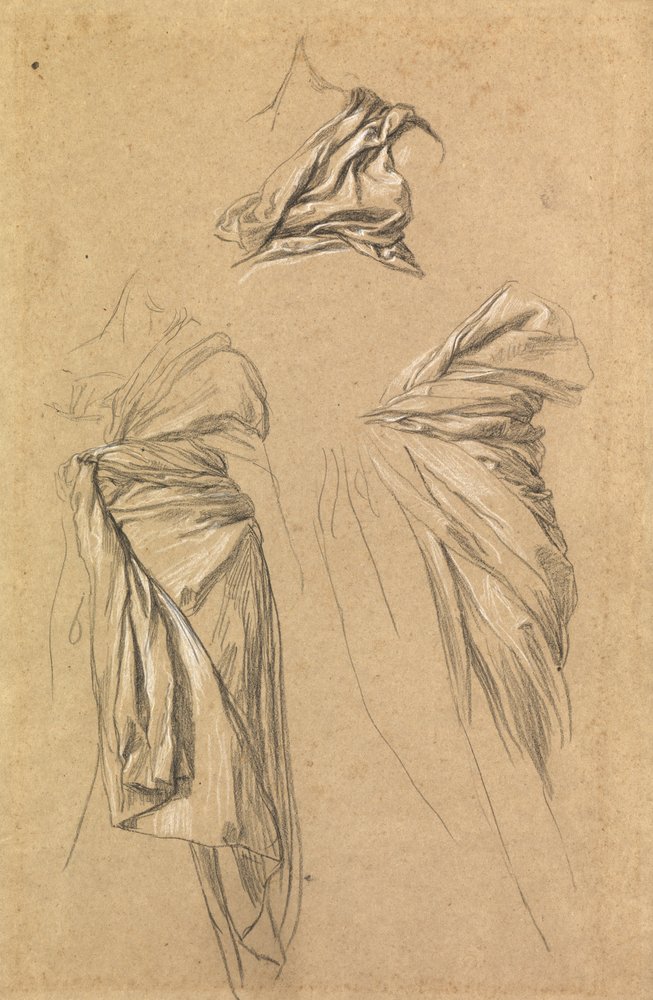 Studies of Drapery for the Figure of Death in 'Time, Death and Judgement'