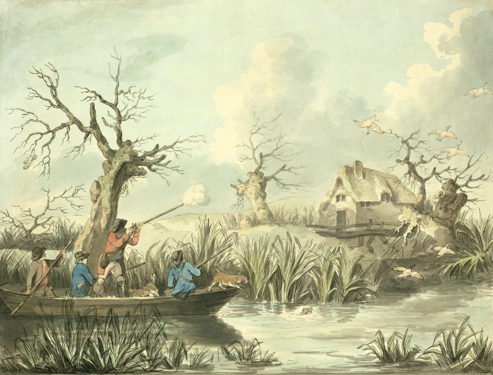 Duck Shooting, etched by Thomas Rowlandson, pub. by J. Harris by George Morland
