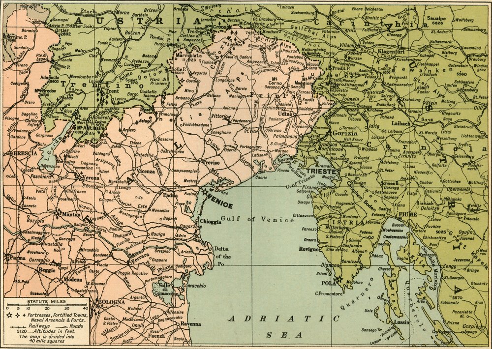 Map of the Italian Fighting Front, 1919