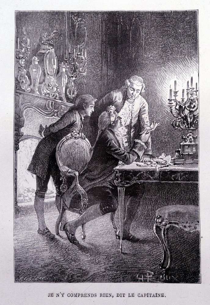 Young Jim Hawkins, Chevalier Trelawnay and Doctor Livesey ...
