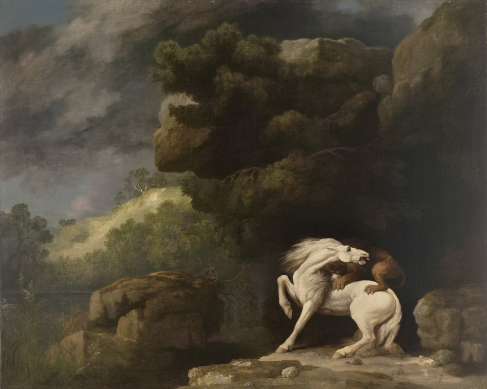 A Lion Attacking a Horse by George Stubbs: Fine art print
