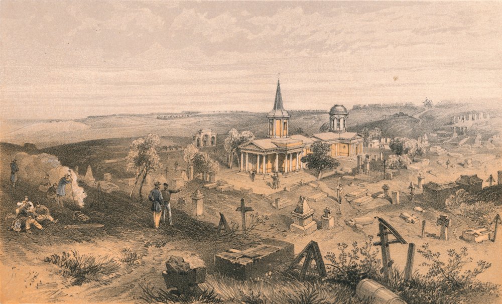 Quarantine Cemetery and Church with French Battery No. 50, 1856 by Georges McCulloch