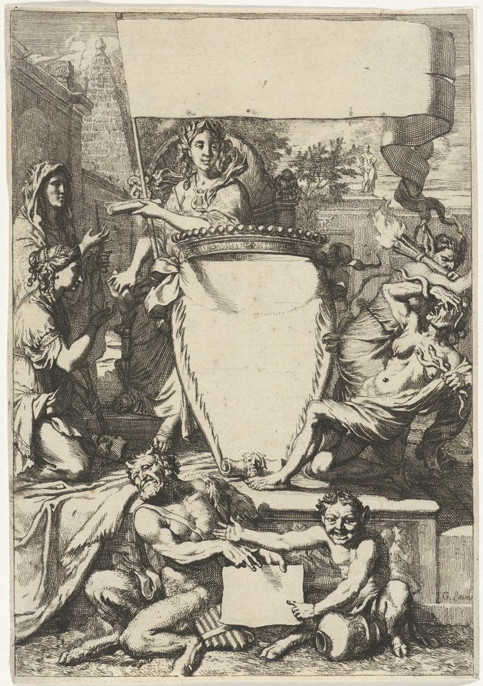 Cartouche Surrounded by Allegorical Figures by Gerard de Lairesse