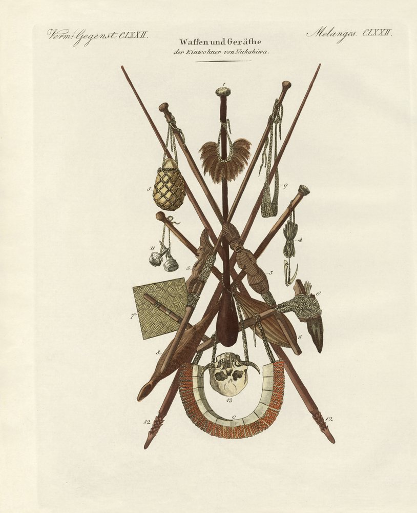 Weapons and Domestic Appliances of the Inhabitants of Nakuhiwa by German School