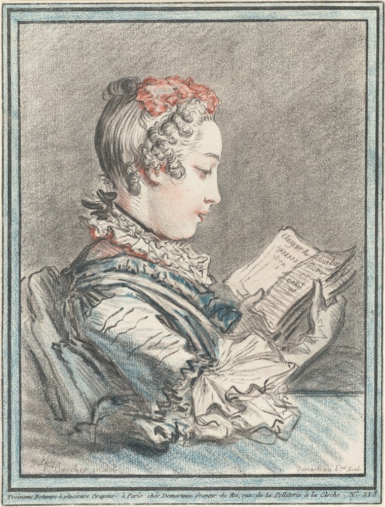 Young Girl Reading 'Héloise and Abélard'