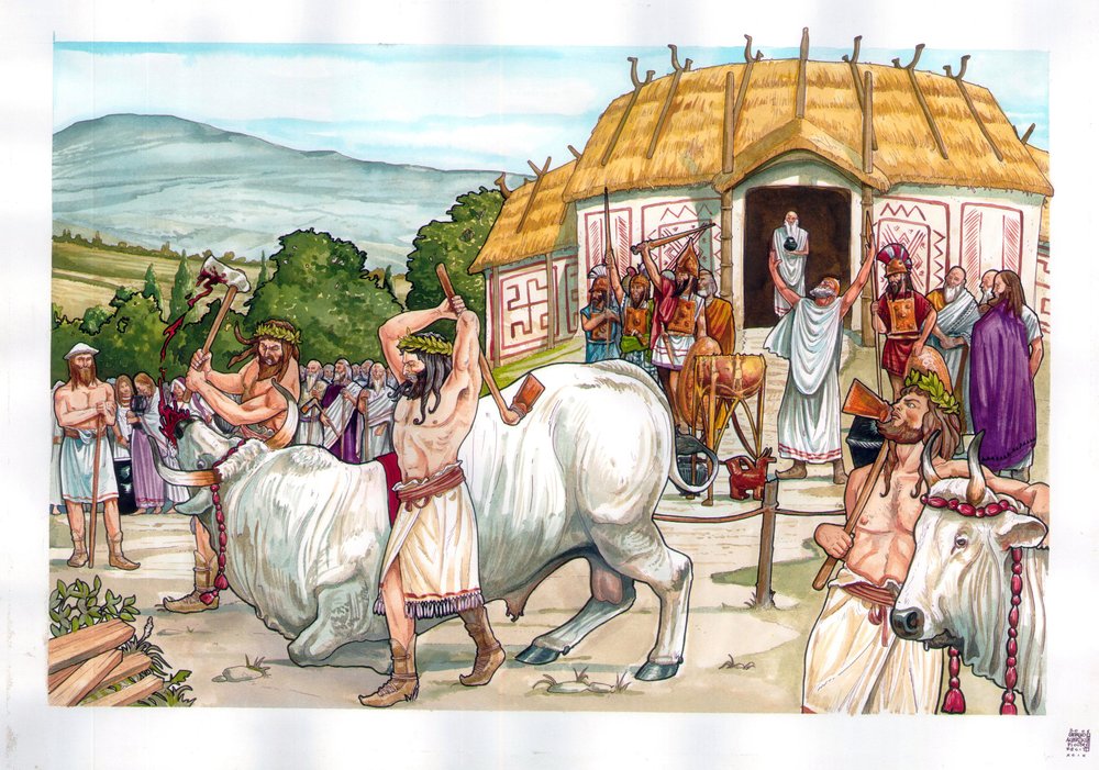 Ancient Rome: Sacrifice Ceremony at the Temple of Jupiter on Mount Albain