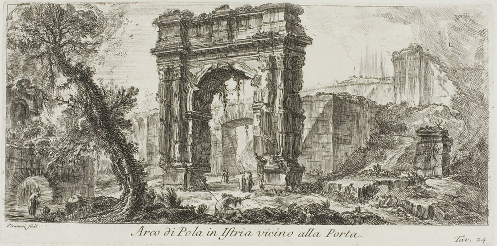 Arch of Pola in Istria near the Gate, plate 24 from Some Views of Triumphal Arches and Other Monuments by Giovanni-Battista Piranesi