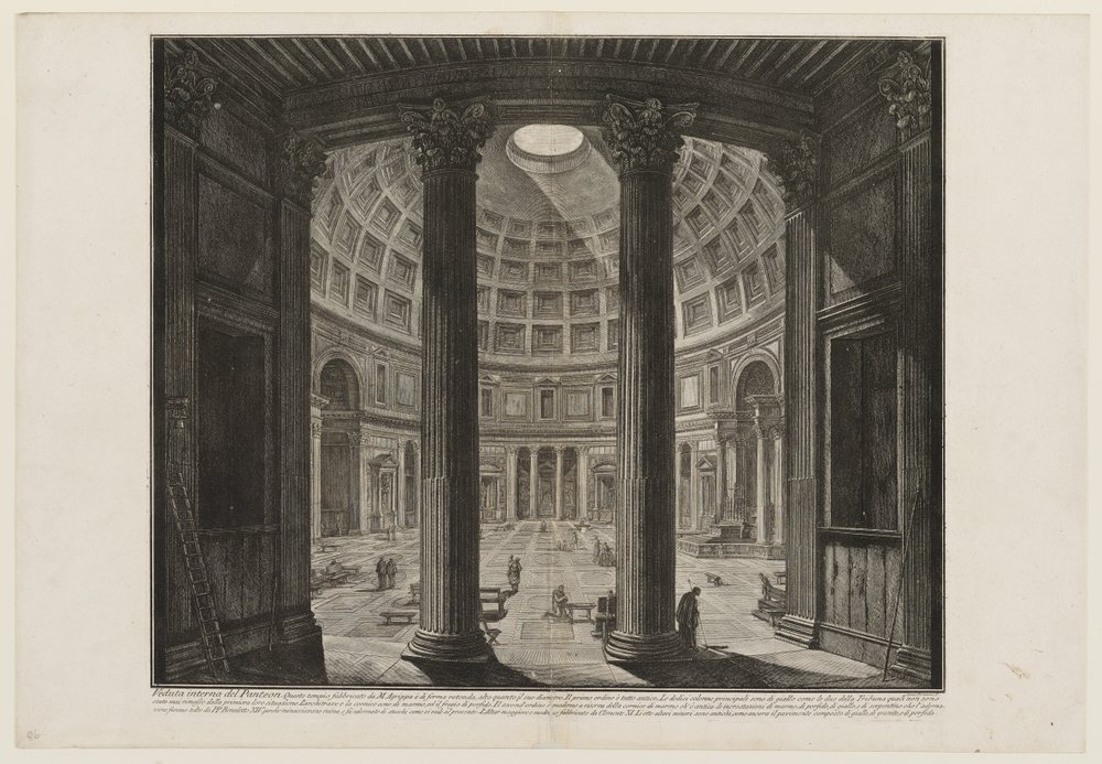 Interior of the Pantheon by Giovanni Battista Piranesi