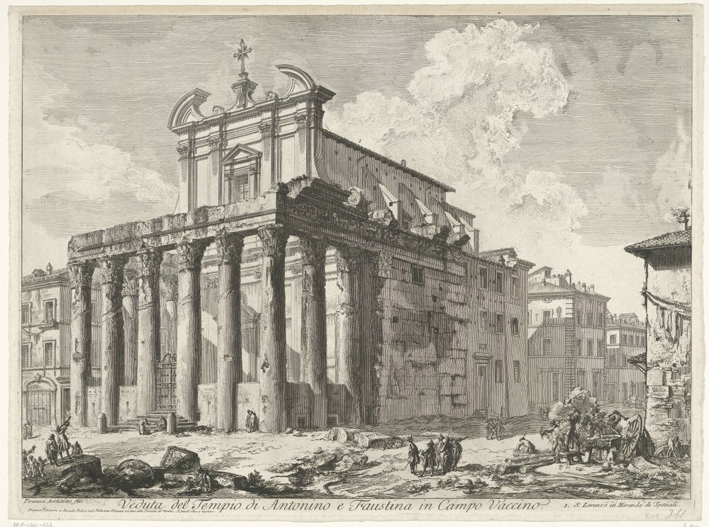Temple of Antoninus and Faustina in Rome (Views of Rome) by Giovanni-Battista Piranesi