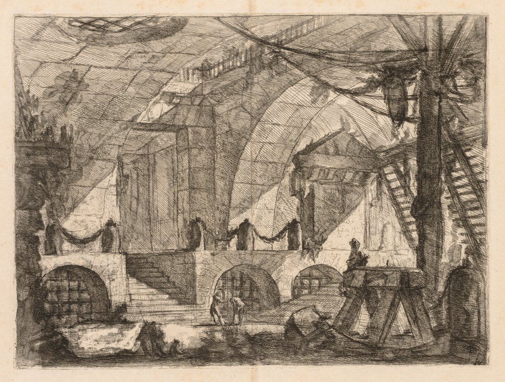 The Prisons: An Arched Chamber with Posts and Chains