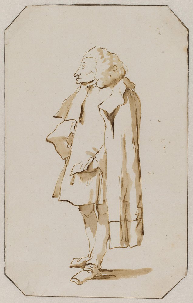 Caricature of a Standing Man in a Cape by Giovanni Battista Tiepolo