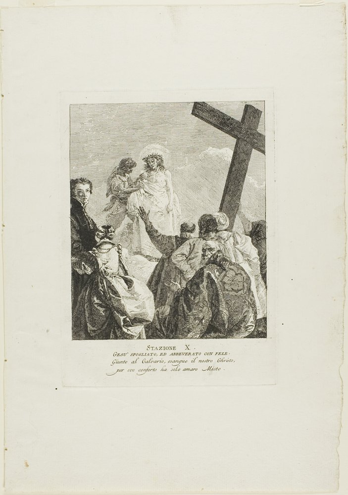 Christ is Stripped of His Garments, plate ten from Stations of the Cross by Giovanni Domenico Tiepolo