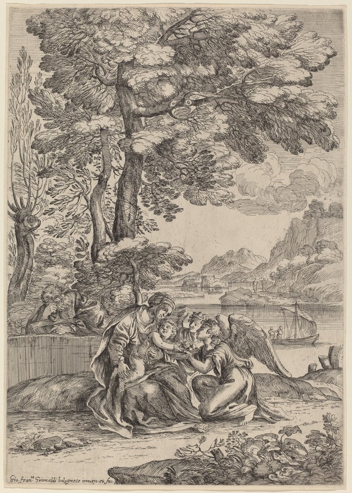 The Rest on the Flight into Egypt by Giovanni Francesco Grimaldi