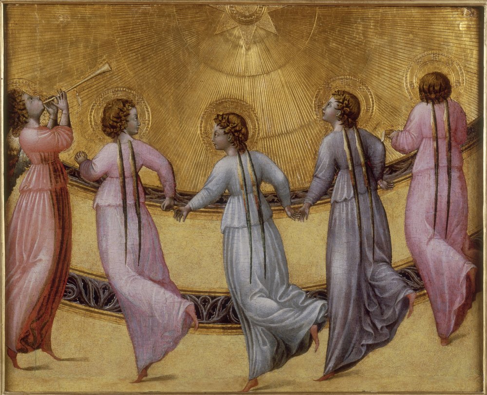 Five dancing angels, ca. 1436 by Giovanni di Paolo