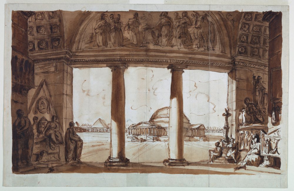 Sepulchral Chapel Seen through a Colonnade by Giuseppe Barberi