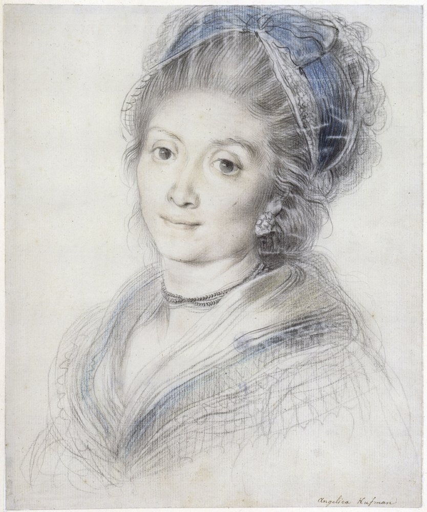 Bust Portrait of a Woman with a Lace Cap by Giuseppe Cades