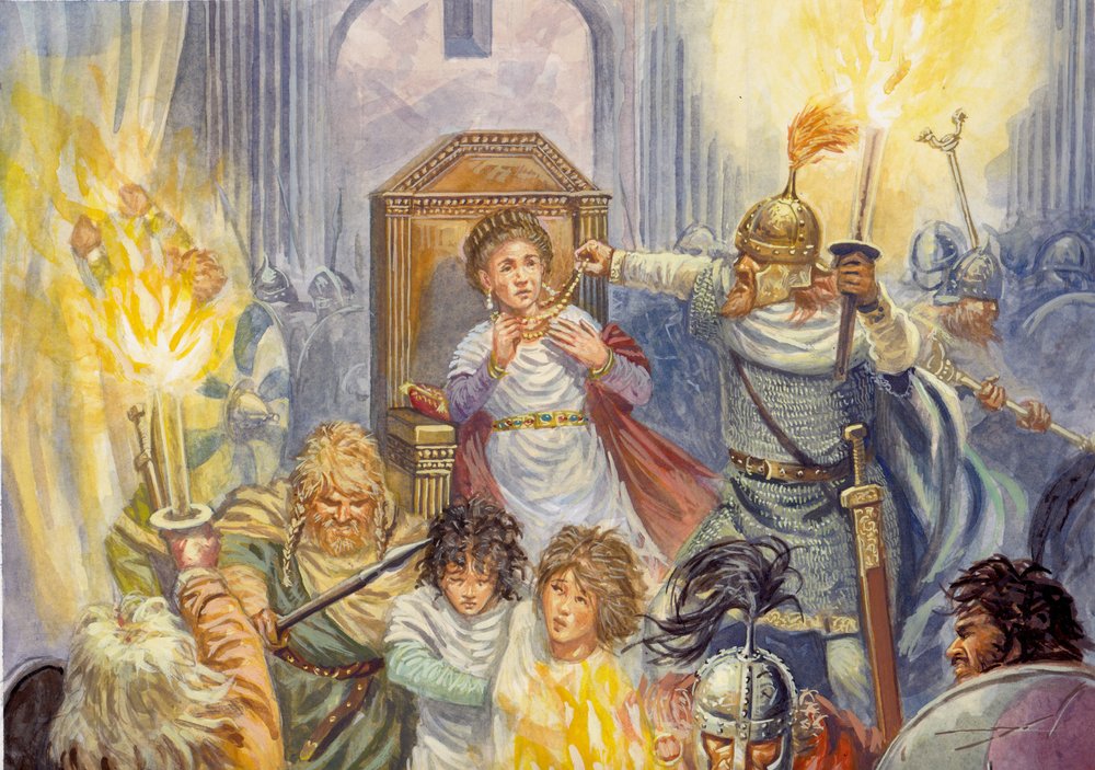 Sack of Rome by the Vandals by Giuseppe Rava: Fine art print