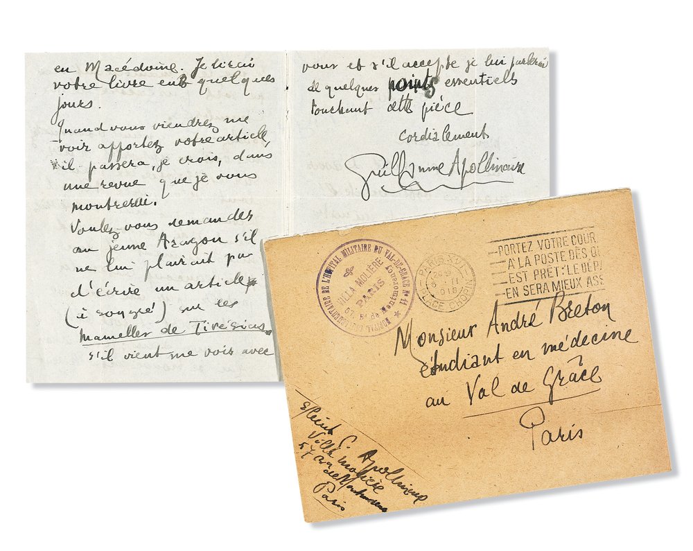 Letter to Andre Breton by Guillaume Apollinaire