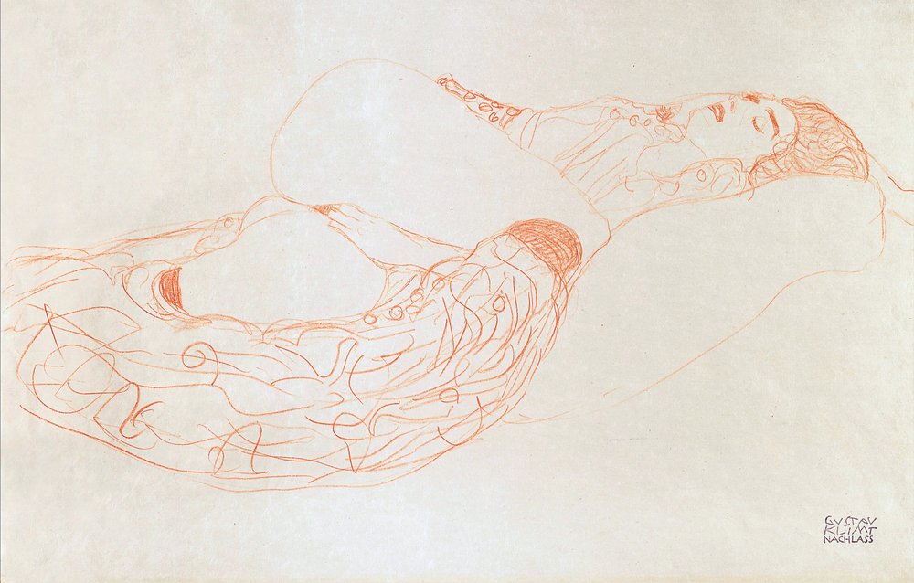 Reclining Semi-Nude (Masturbating), 1912-13 by Gustav Klimt