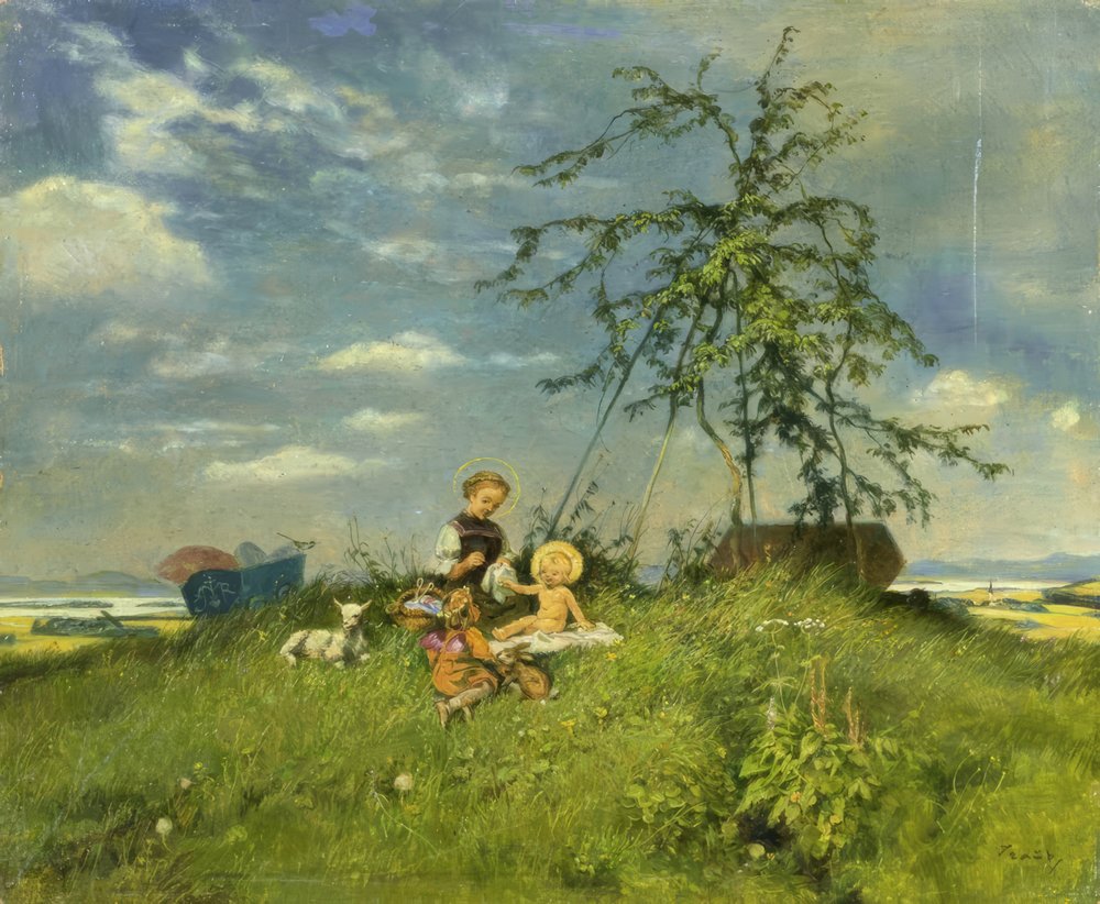 Mary with the Holy Child on the Summer Meadow by Gustav Traub