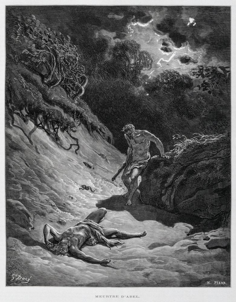 Cain Kills His Brother Abel (Illustration from the Dore Bible) by Gustave Dore